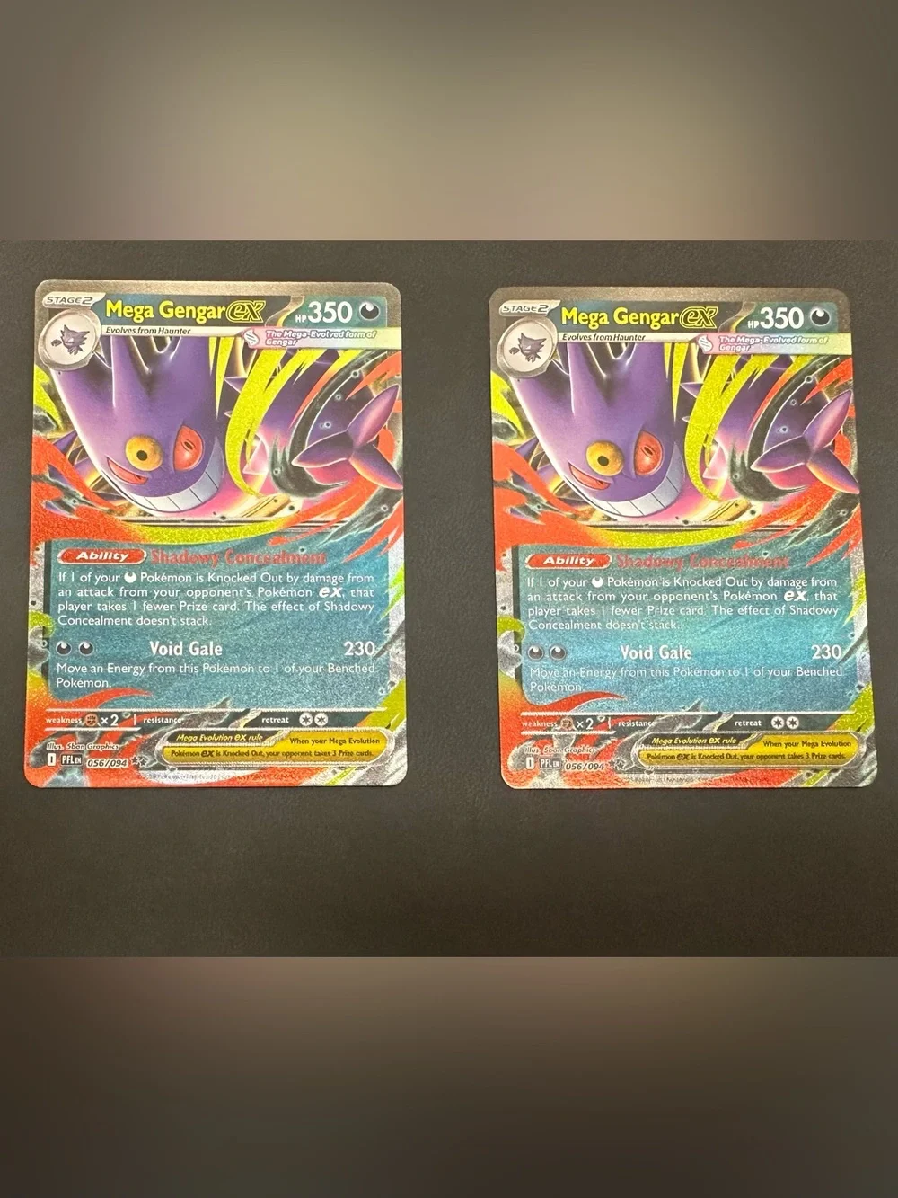 Pokémon Mega Gengar ex 056/094 Holo Rare ×2 Lot